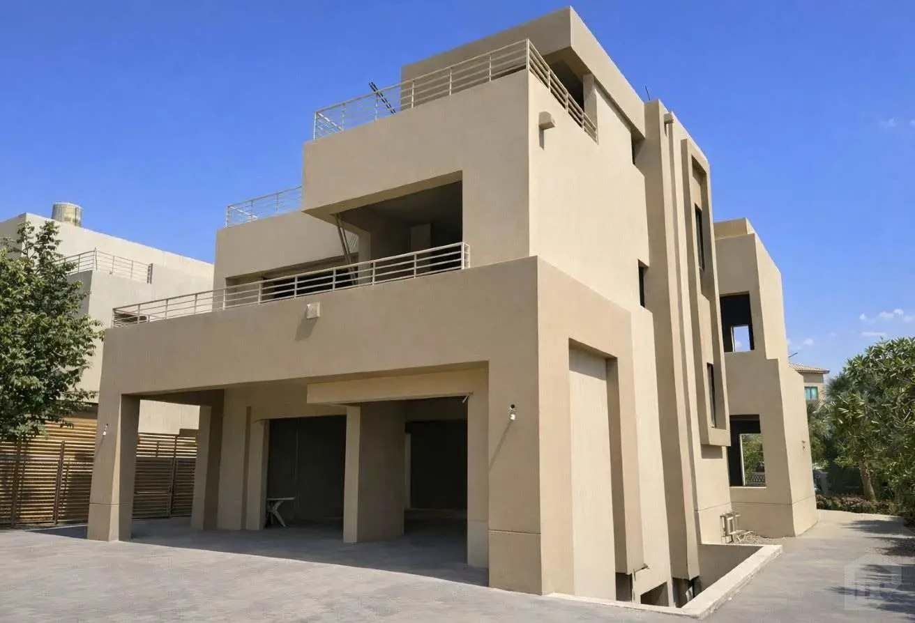 Exterior Shot Showcasing the Modern Villa Front Facade