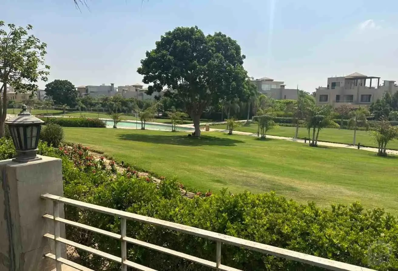 لقطة خلفية تظهر المسبح (اللاجون) والمباني السكنية المجاورة
