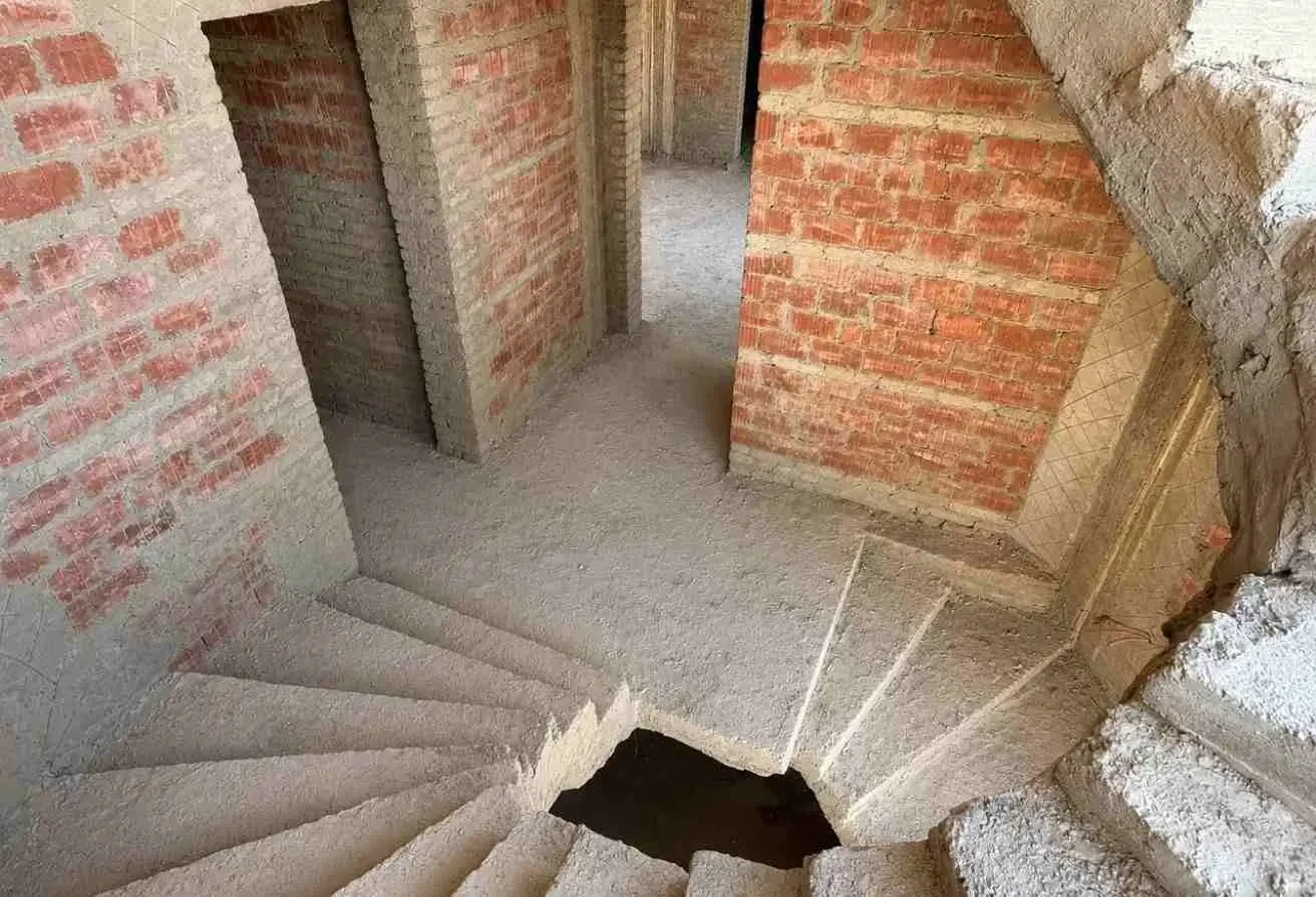 Details of Semi-Finished Concrete Staircase and Brickwork