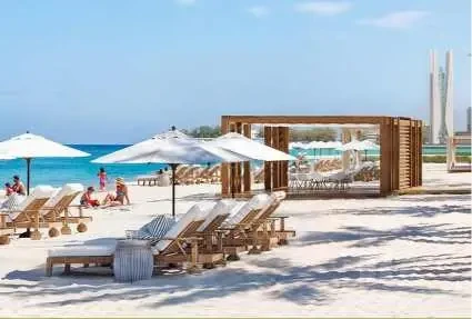 First-row villa on Crystal Lagoon for sale in Sandside Lagoons Alam Al Roum
