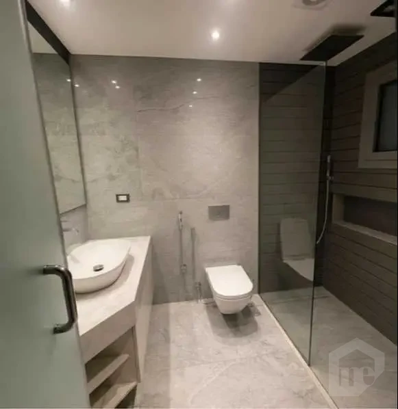 Modern Master Bathroom with Glass Shower Cabin and Contemporary Design