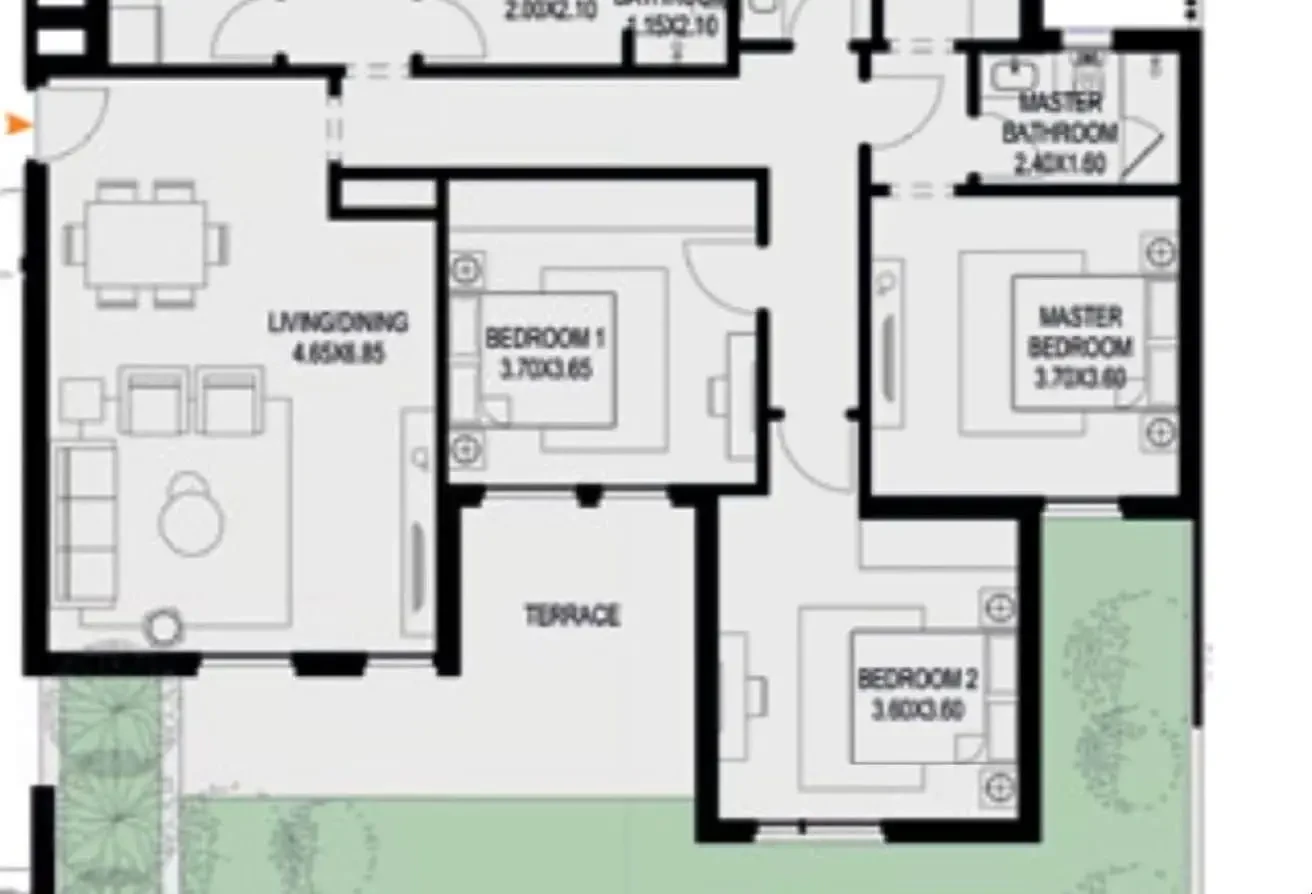 Ground Apartment with Garden View for Sale at Club Residence – O West