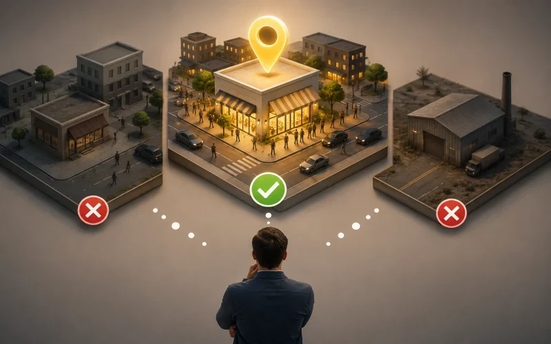 اختيار موقع المحل التجاري