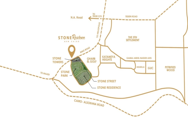 موقع كمبوند ستون ريزيدنس 