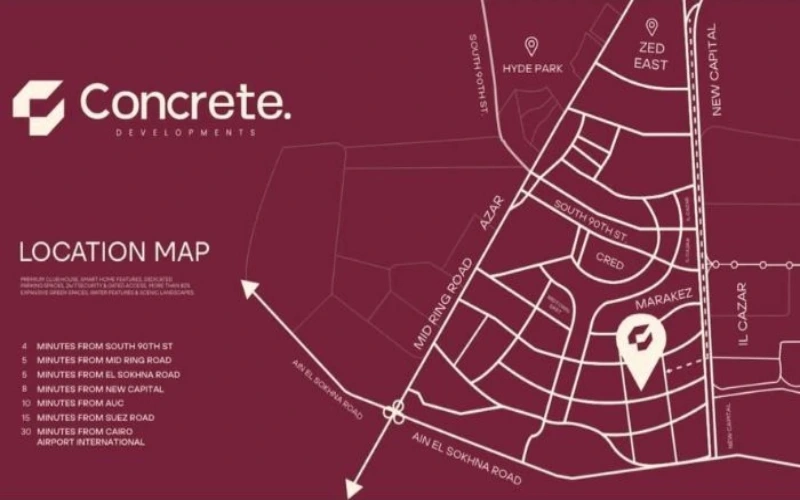 موقع كمبوند جوار التجمع السادس